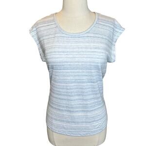 T by Talbots Striped Criss-Cross Back Athletic Cap Sleeve Top Size M